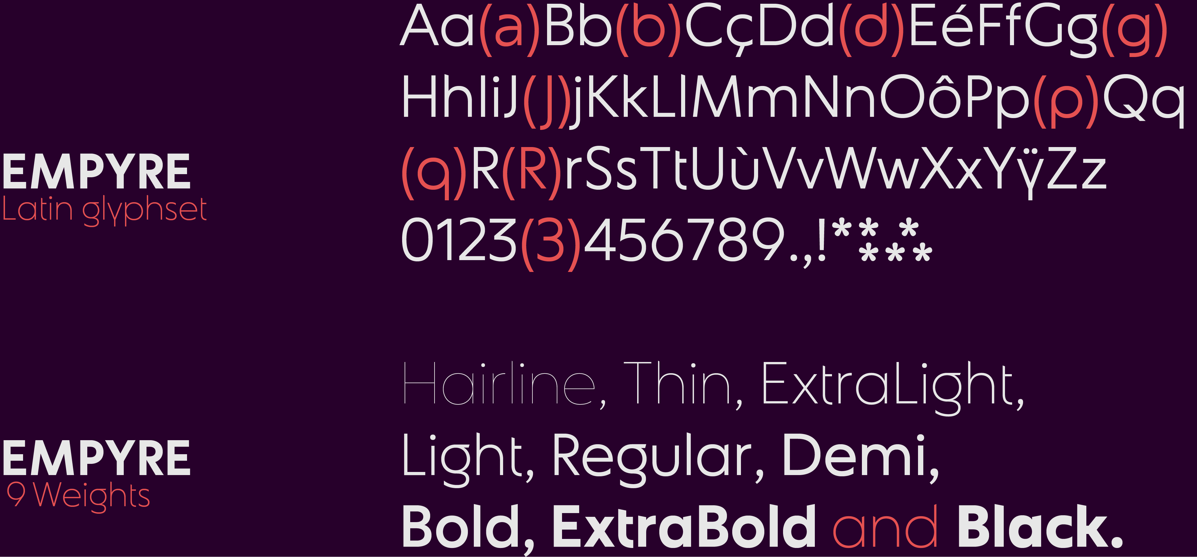 type design project named Empyre