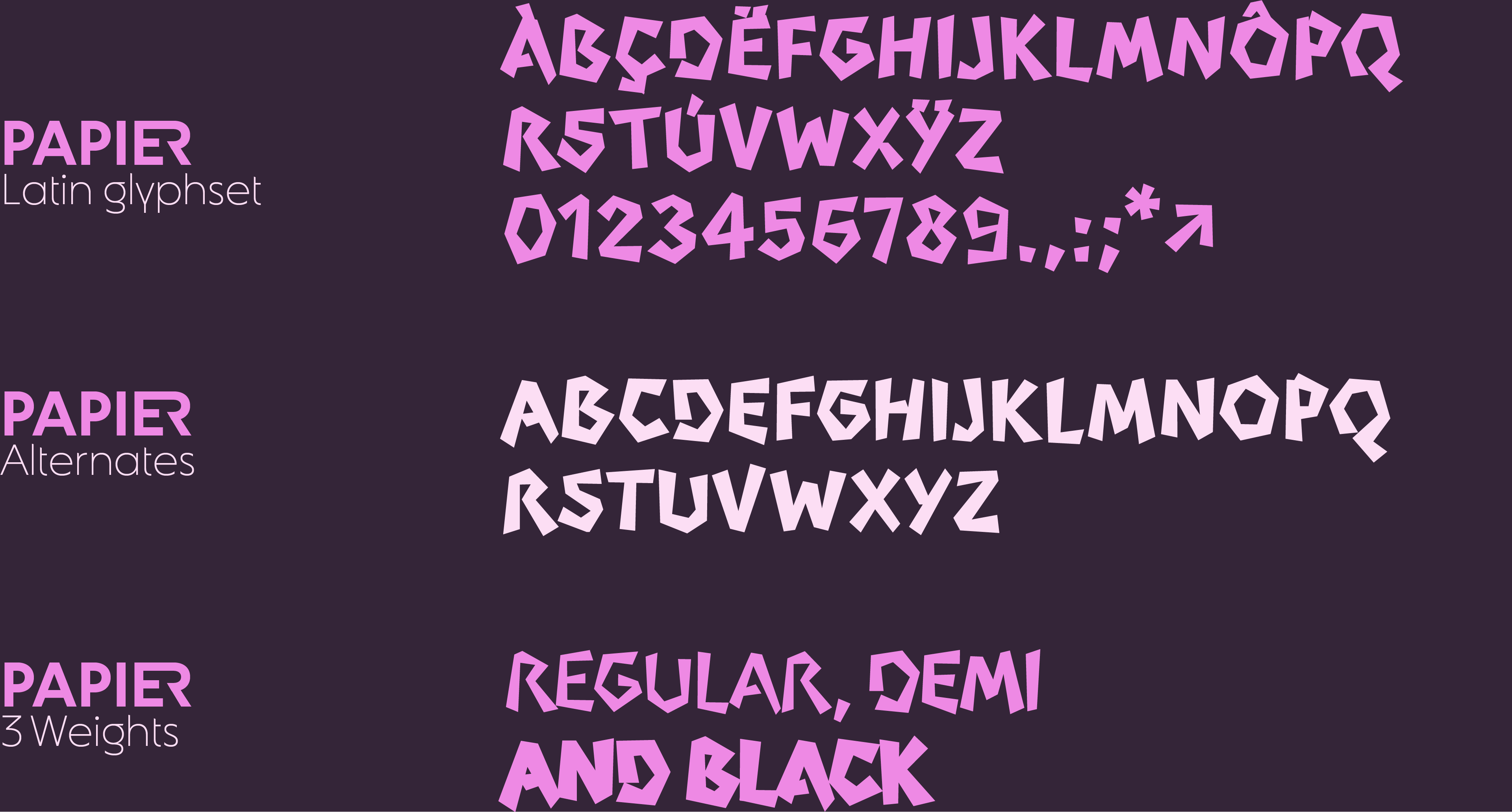 type design project named Papier