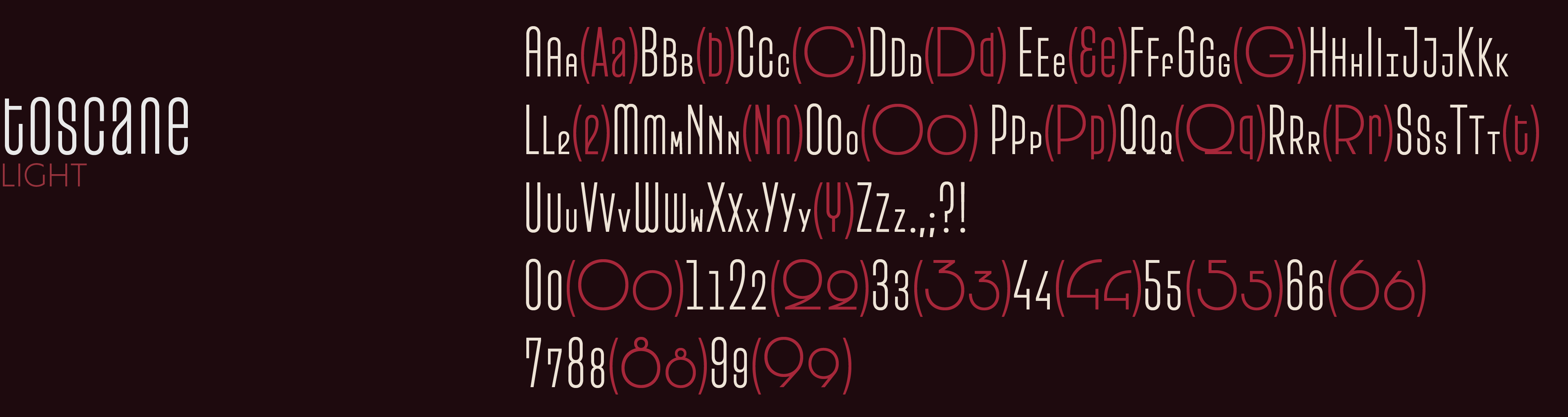 type design project named Toscane